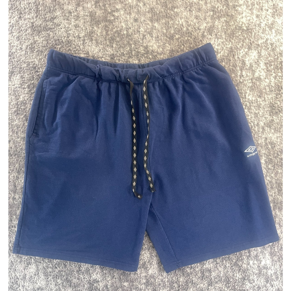 Umbro Men’s Blue Soccer Training Shorts Size L Fleece Comfort